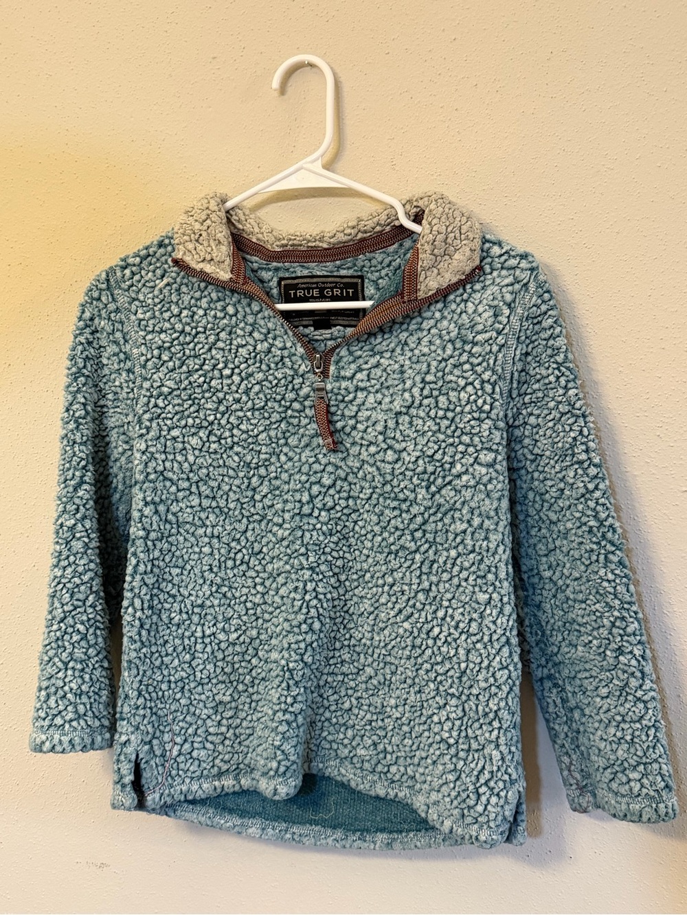 True Grit Light Blue Sherpa Quarter-Zip Pullover
